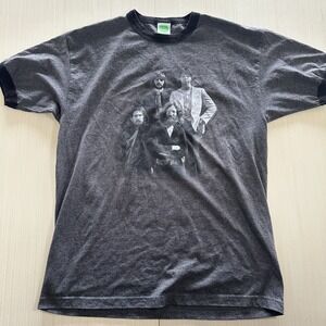 Vintage The Beatles Ringer T-Shirt Mens XL‎ Gray Crew Neck Short Sleeve Pullover